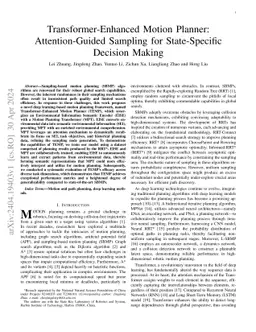 Transformer-Enhanced Motion Planner: Attention-Guided Sampling for
  State-Specific Decision Making
