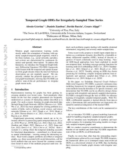 Temporal Graph ODEs for Irregularly-Sampled Time Series