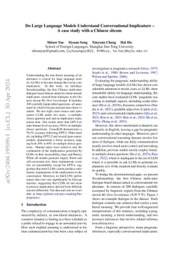 Do Large Language Models Understand Conversational Implicature -- A case
  study with a chinese sitcom