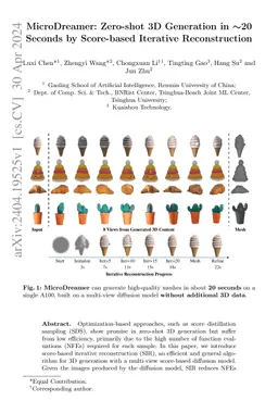 MicroDreamer: Zero-shot 3D Generation in $\sim$20 Seconds by Score-based
  Iterative Reconstruction