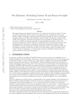 War Elephants: Rethinking Combat AI and Human Oversight