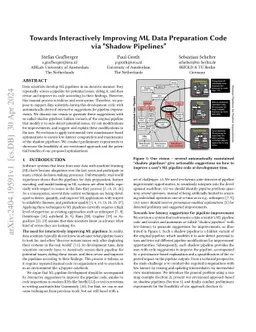 Towards Interactively Improving ML Data Preparation Code via "Shadow
  Pipelines"