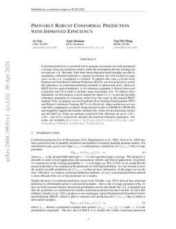 Provably Robust Conformal Prediction with Improved Efficiency