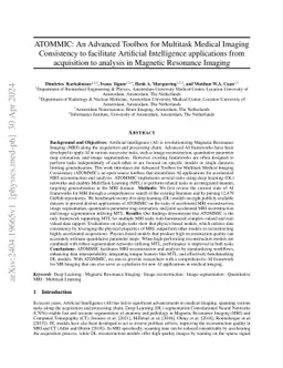 ATOMMIC: An Advanced Toolbox for Multitask Medical Imaging Consistency
  to facilitate Artificial Intelligence applications from acquisition to
  analysis in Magnetic Resonance Imaging