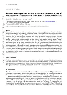 Decoder Decomposition for the Analysis of the Latent Space of Nonlinear
  Autoencoders With Wind-Tunnel Experimental Data