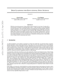 Deep Learning for Educational Data Science