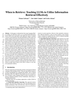 When to Retrieve: Teaching LLMs to Utilize Information Retrieval
  Effectively