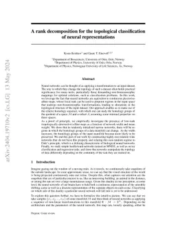 A rank decomposition for the topological classification of neural
  representations