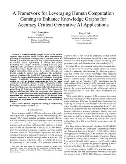 A Framework for Leveraging Human Computation Gaming to Enhance Knowledge
  Graphs for Accuracy Critical Generative AI Applications