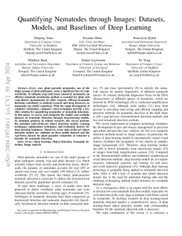 Quantifying Nematodes through Images: Datasets, Models, and Baselines of
  Deep Learning