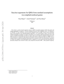 Succinct arguments for QMA from standard assumptions via compiled
  nonlocal games