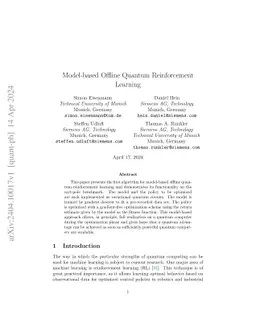 Model-based Offline Quantum Reinforcement Learning