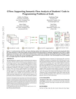 CFlow: Supporting Semantic Flow Analysis of Students' Code in
  Programming Problems at Scale