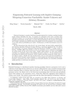 Empowering Federated Learning with Implicit Gossiping: Mitigating
  Connection Unreliability Amidst Unknown and Arbitrary Dynamics
