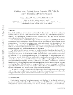 Multiple-Input Fourier Neural Operator (MIFNO) for source-dependent 3D
  elastodynamics