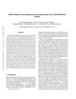 Salient Object-Aware Background Generation using Text-Guided Diffusion
  Models