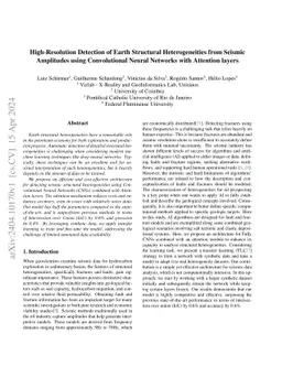 High-Resolution Detection of Earth Structural Heterogeneities from
  Seismic Amplitudes using Convolutional Neural Networks with Attention layers