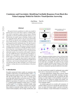 Consistency and Uncertainty: Identifying Unreliable Responses From
  Black-Box Vision-Language Models for Selective Visual Question Answering
