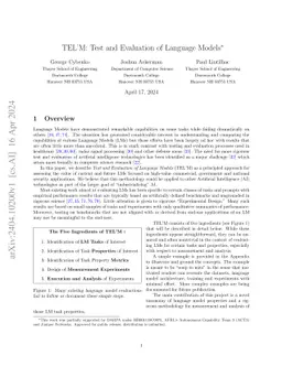 TEL'M: Test and Evaluation of Language Models