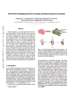 MS-MANO: Enabling Hand Pose Tracking with Biomechanical Constraints