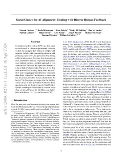 Social Choice Should Guide AI Alignment in Dealing with Diverse Human
  Feedback