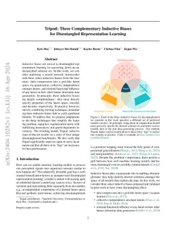 Tripod: Three Complementary Inductive Biases for Disentangled
  Representation Learning