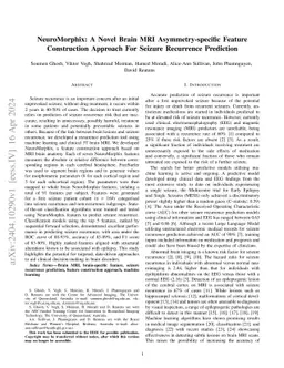 NeuroMorphix: A Novel Brain MRI Asymmetry-specific Feature Construction
  Approach For Seizure Recurrence Prediction