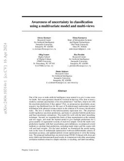 Awareness of uncertainty in classification using a multivariate model
  and multi-views