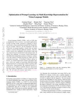 Optimization of Prompt Learning via Multi-Knowledge Representation for Vision-Language Models