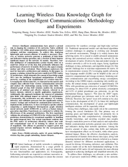 Learning Wireless Data Knowledge Graph for Green Intelligent
  Communications: Methodology and Experiments