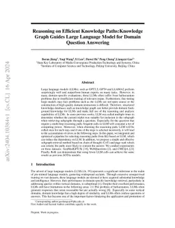 Reasoning on Efficient Knowledge Paths:Knowledge Graph Guides Large
  Language Model for Domain Question Answering