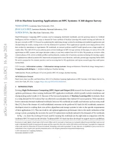 I/O in Machine Learning Applications on HPC Systems: A 360-degree Survey