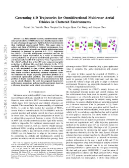 Generating 6-D Trajectories for Omnidirectional Multirotor Aerial
  Vehicles in Cluttered Environments