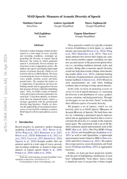 MAD Speech: Measures of Acoustic Diversity of Speech