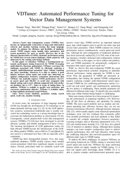 VDTuner: Automated Performance Tuning for Vector Data Management Systems