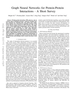 Graph Neural Networks for Protein-Protein Interactions - A Short Survey
