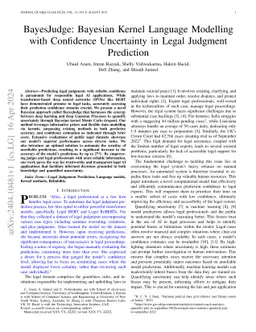 BayesJudge: Bayesian Kernel Language Modelling with Confidence
  Uncertainty in Legal Judgment Prediction