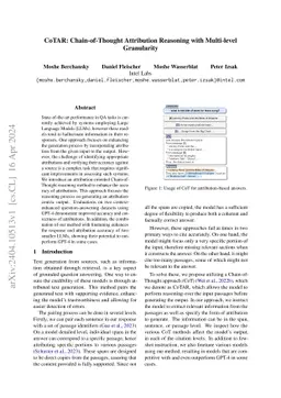 CoTAR: Chain-of-Thought Attribution Reasoning with Multi-level
  Granularity