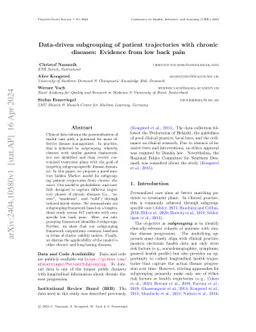 Data-driven subgrouping of patient trajectories with chronic diseases:
  Evidence from low back pain