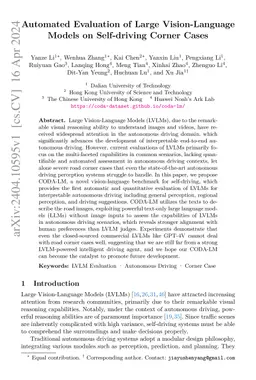 Automated Evaluation of Large Vision-Language Models on Self-driving
  Corner Cases