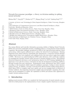 Towards free-response paradigm: a theory on decision-making in spiking
  neural networks