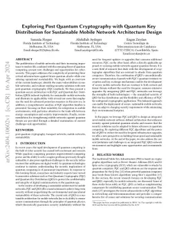 Exploring Post Quantum Cryptography with Quantum Key Distribution for
  Sustainable Mobile Network Architecture Design