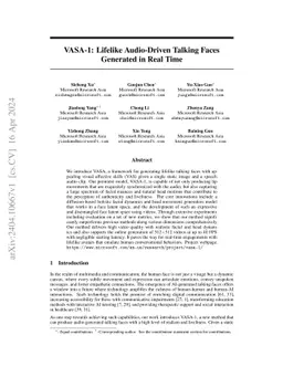 VASA-1: Lifelike Audio-Driven Talking Faces Generated in Real Time