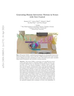 Generating Human Interaction Motions in Scenes with Text Control