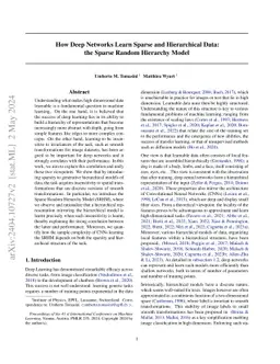How Deep Networks Learn Sparse and Hierarchical Data: the Sparse Random
  Hierarchy Model