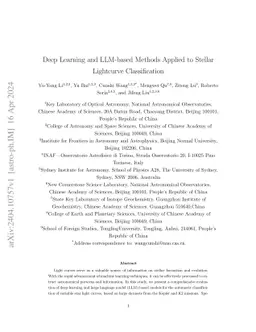 Deep Learning and LLM-based Methods Applied to Stellar Lightcurve Classification