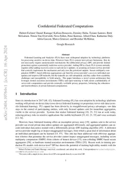 Confidential Federated Computations