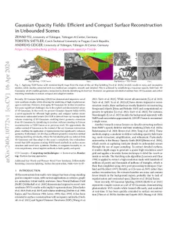 Gaussian Opacity Fields: Efficient and Compact Surface Reconstruction in
  Unbounded Scenes
