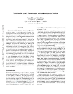 Multimodal Attack Detection for Action Recognition Models