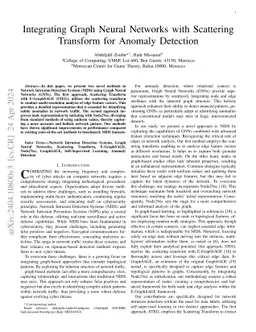 Integrating Graph Neural Networks with Scattering Transform for Anomaly
  Detection